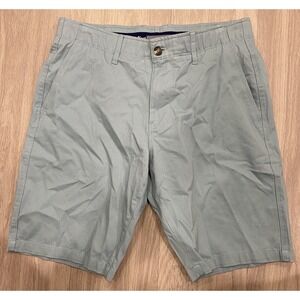 Nat Nast Stretch Khaki Chino Shorts Straight Fit Teal Flat Front Mens 30 NEW